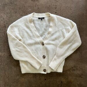 Baby Alpaca-Wool Cropped Cardigan - Cream